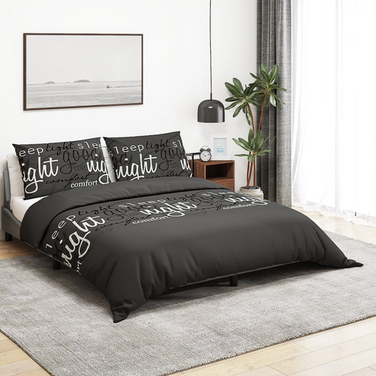 vidaXL Duvet Cover Set Black 260x220 cm Cotton