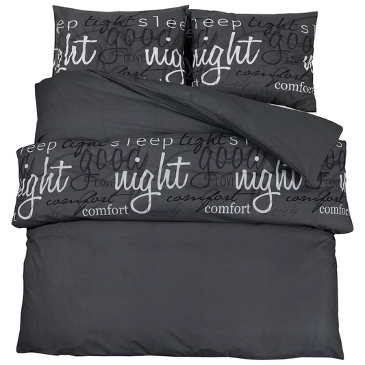 vidaXL Duvet Cover Set Black 200x220 cm Cotton