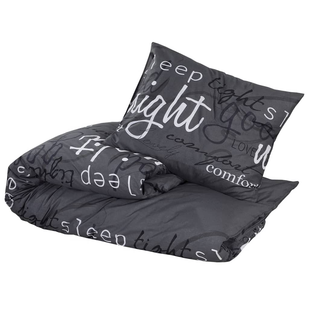 vidaXL Duvet Cover Set Black 200x220 cm Cotton