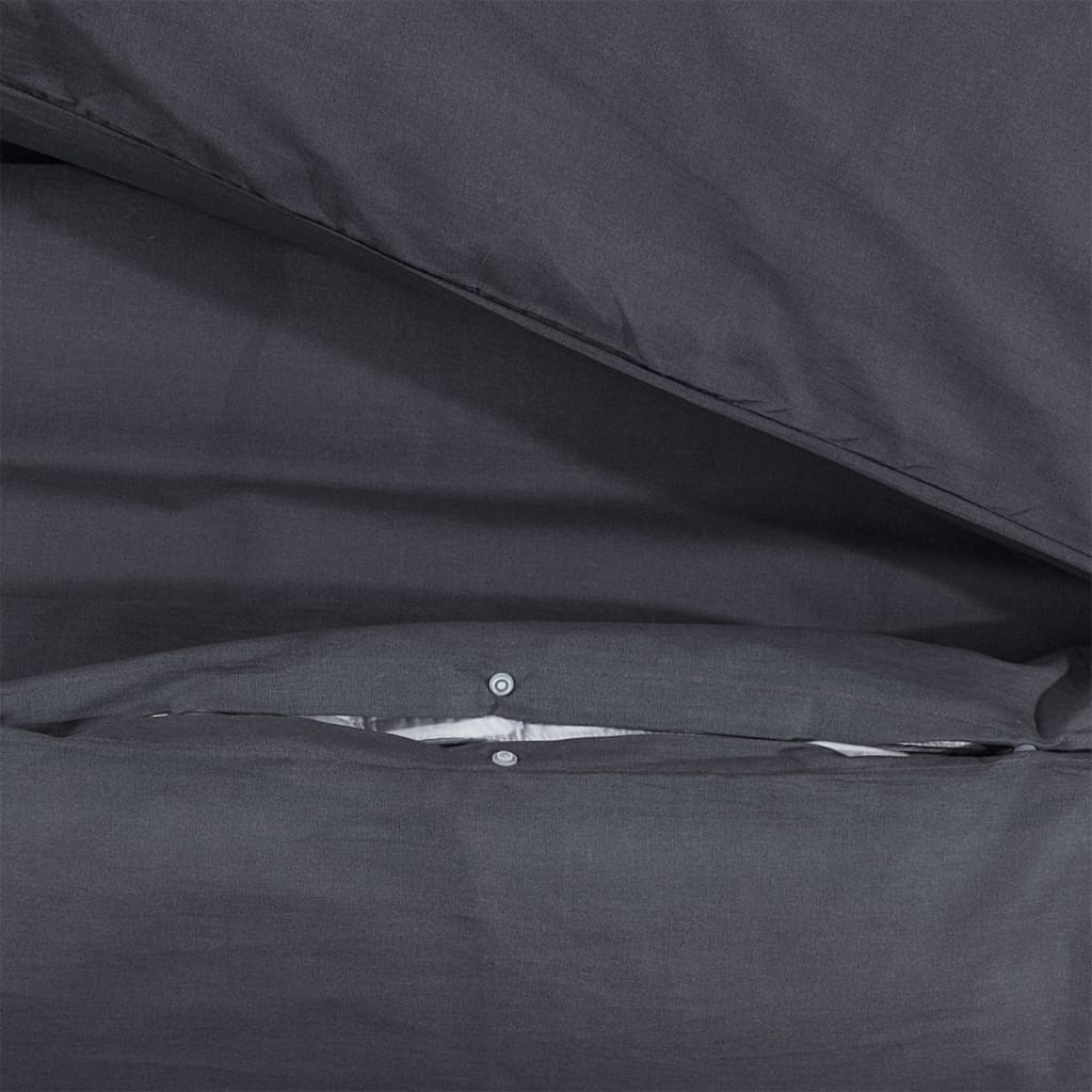 vidaXL Duvet Cover Set Black 225x220 cm Cotton