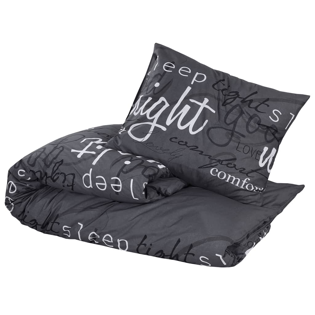 vidaXL Duvet Cover Set Black 260x240 cm Cotton