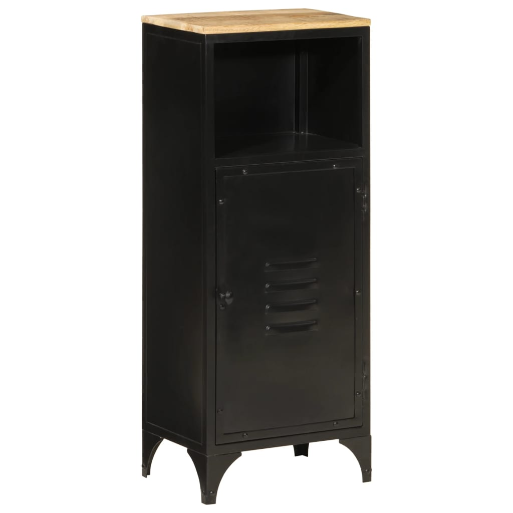 vidaXL Bathroom Cabinet 40x27x90 cm Iron and Solid Wood Mango