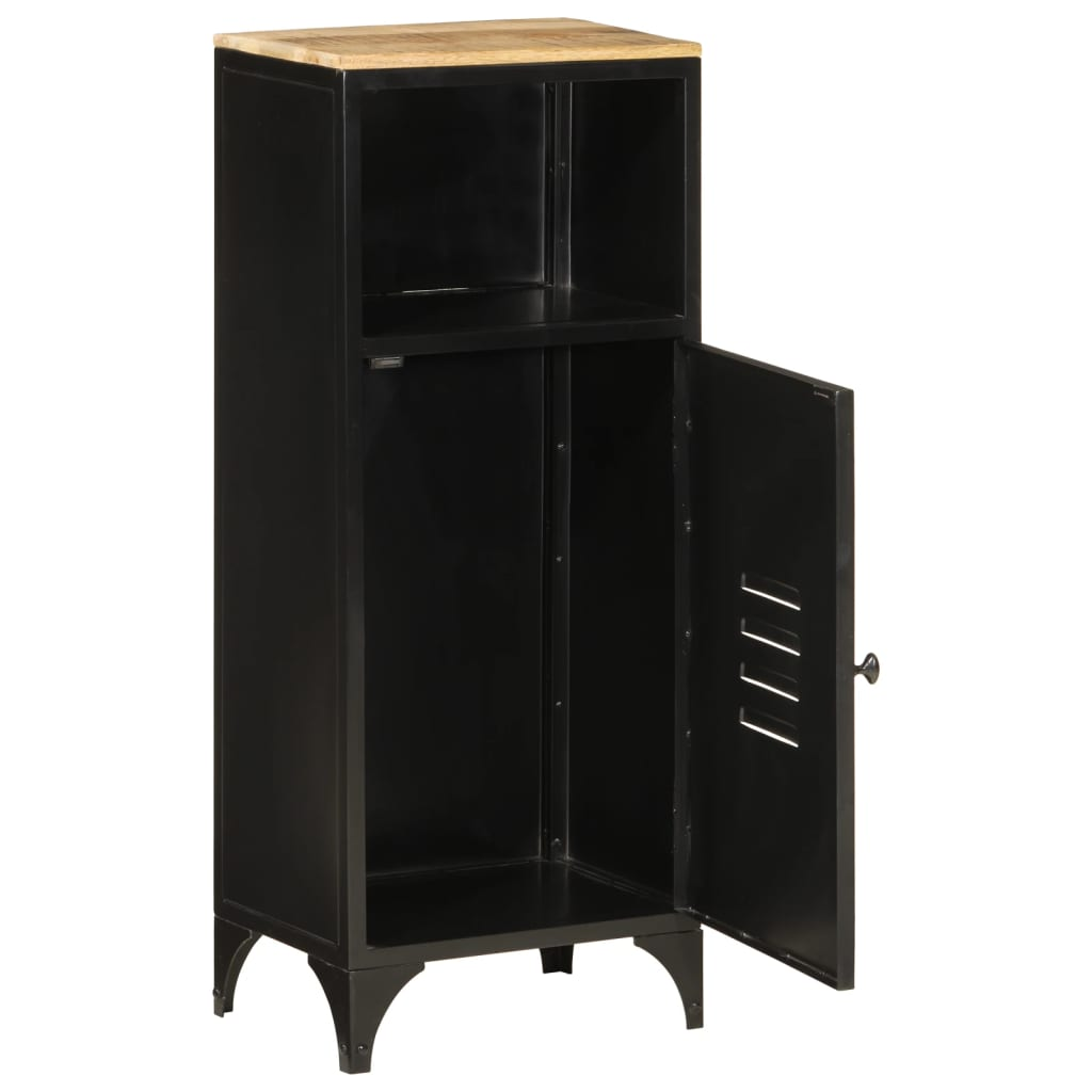 vidaXL Bathroom Cabinet 40x27x90 cm Iron and Solid Wood Mango