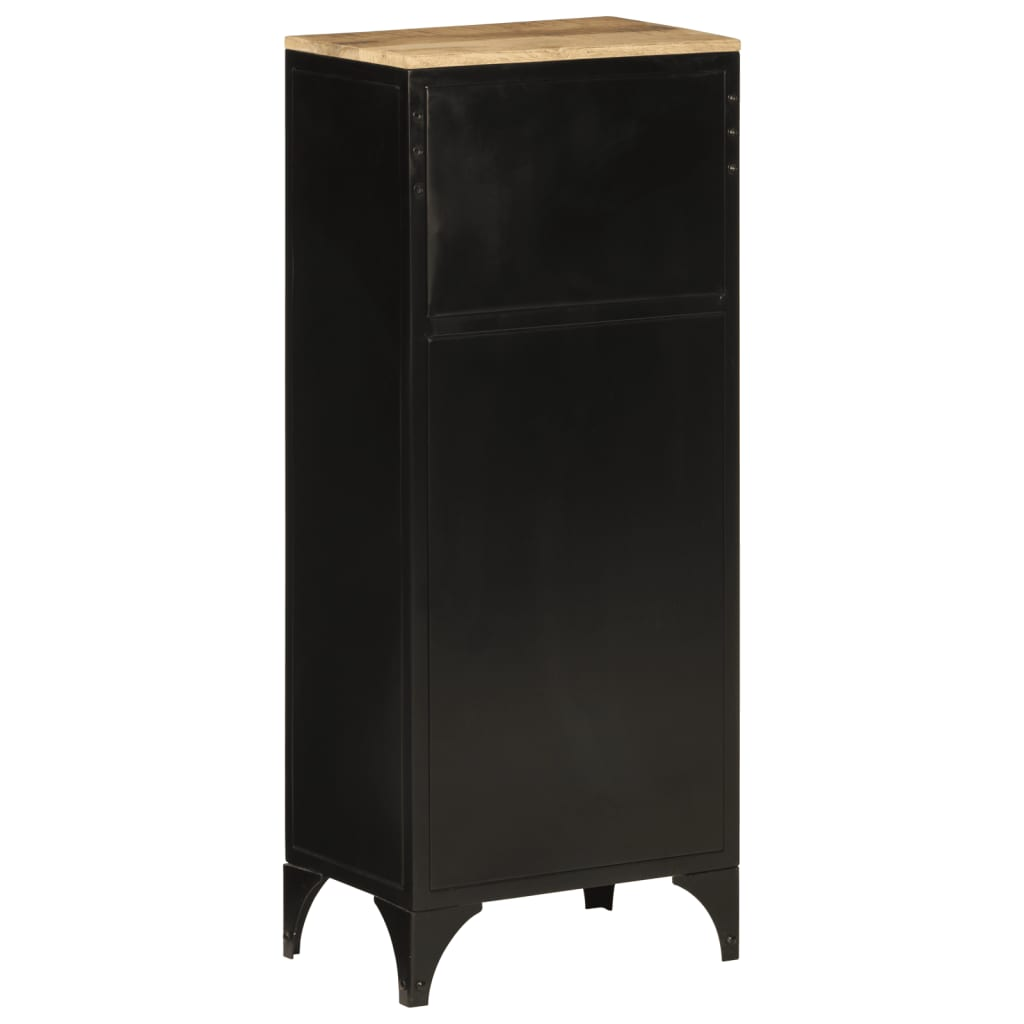 vidaXL Bathroom Cabinet 40x27x90 cm Iron and Solid Wood Mango