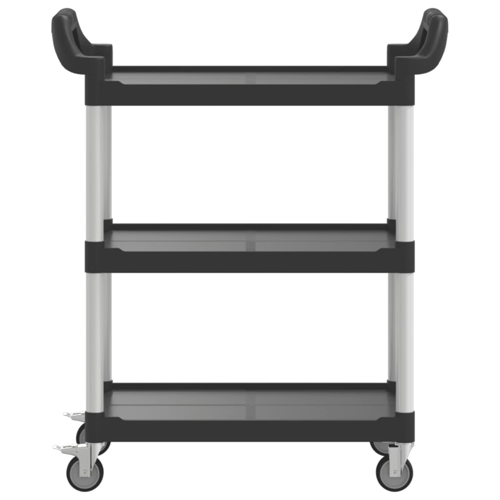 vidaXL 3-Tier Trolley Black 81x41x92 cm Aluminium