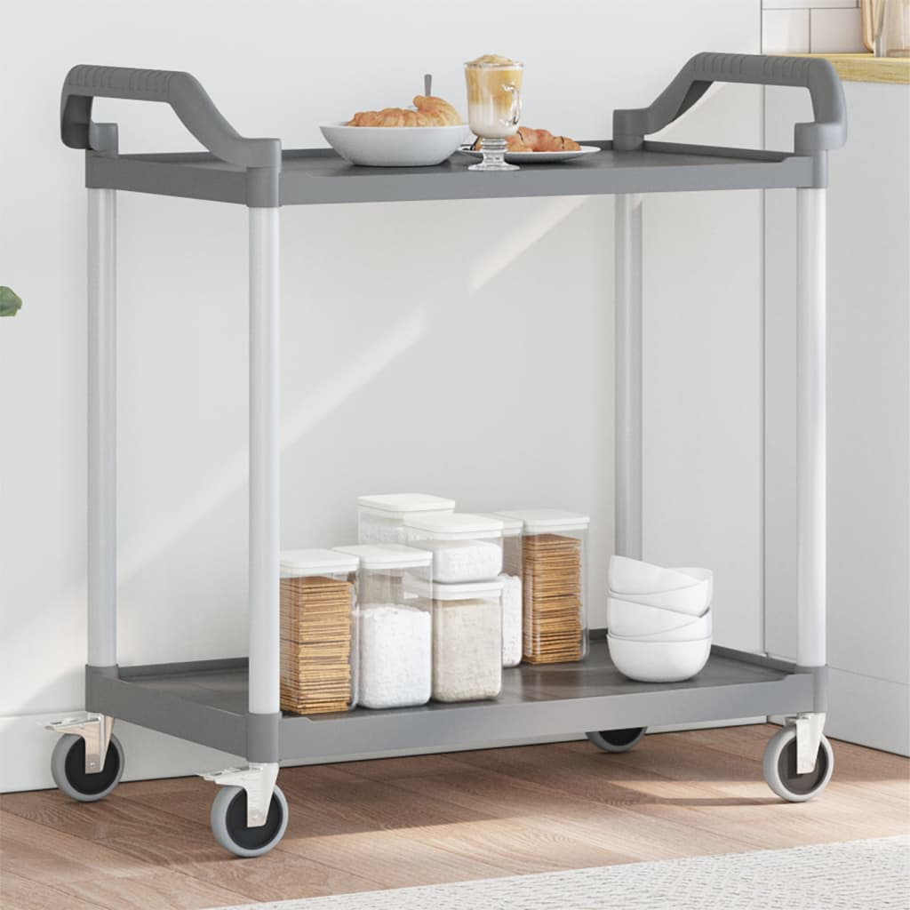 vidaXL 2-Tier Trolley Grey 99x50x97 cm Aluminium