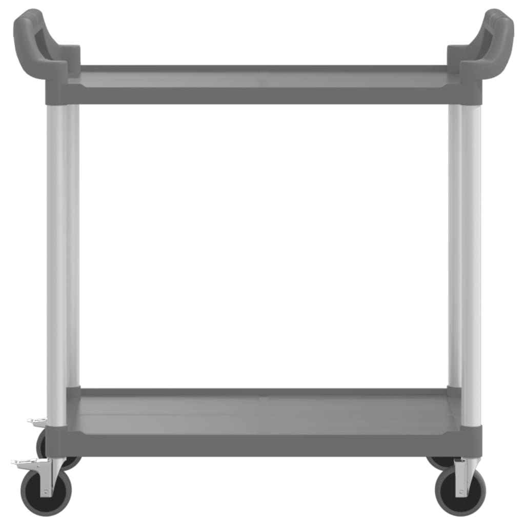 vidaXL 2-Tier Trolley Grey 99x50x97 cm Aluminium