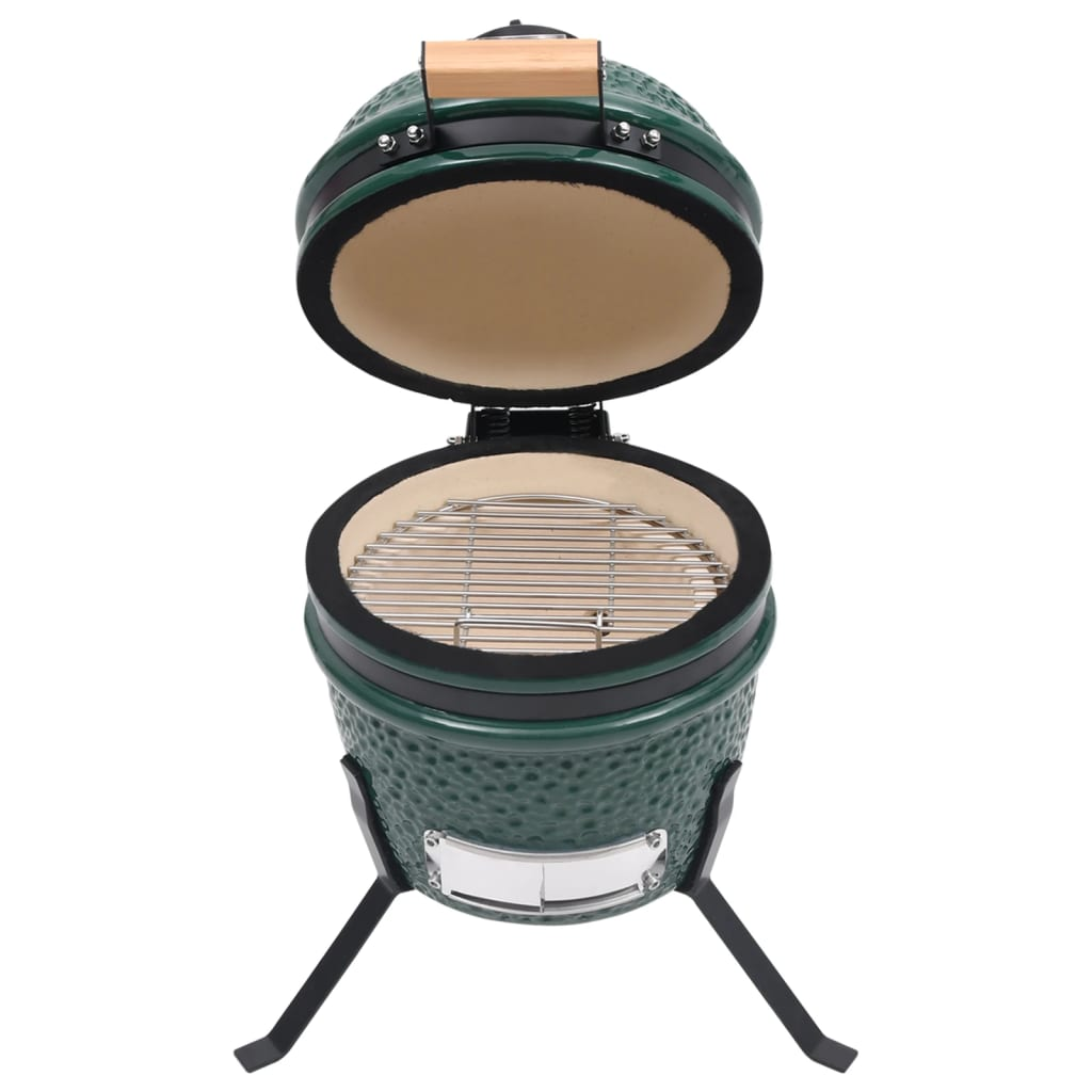 vidaXL 2-in-1 Kamado Barbecue Grill Smoker Ceramic 56 cm Green