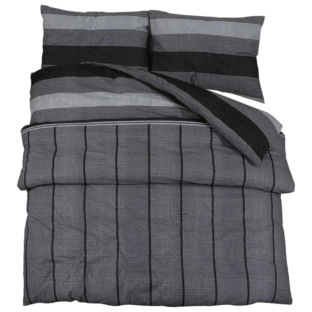 vidaXL Duvet Cover Set Dark Grey 240x220 cm Cotton