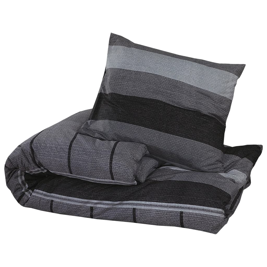 vidaXL Duvet Cover Set Dark Grey 200x200 cm Cotton