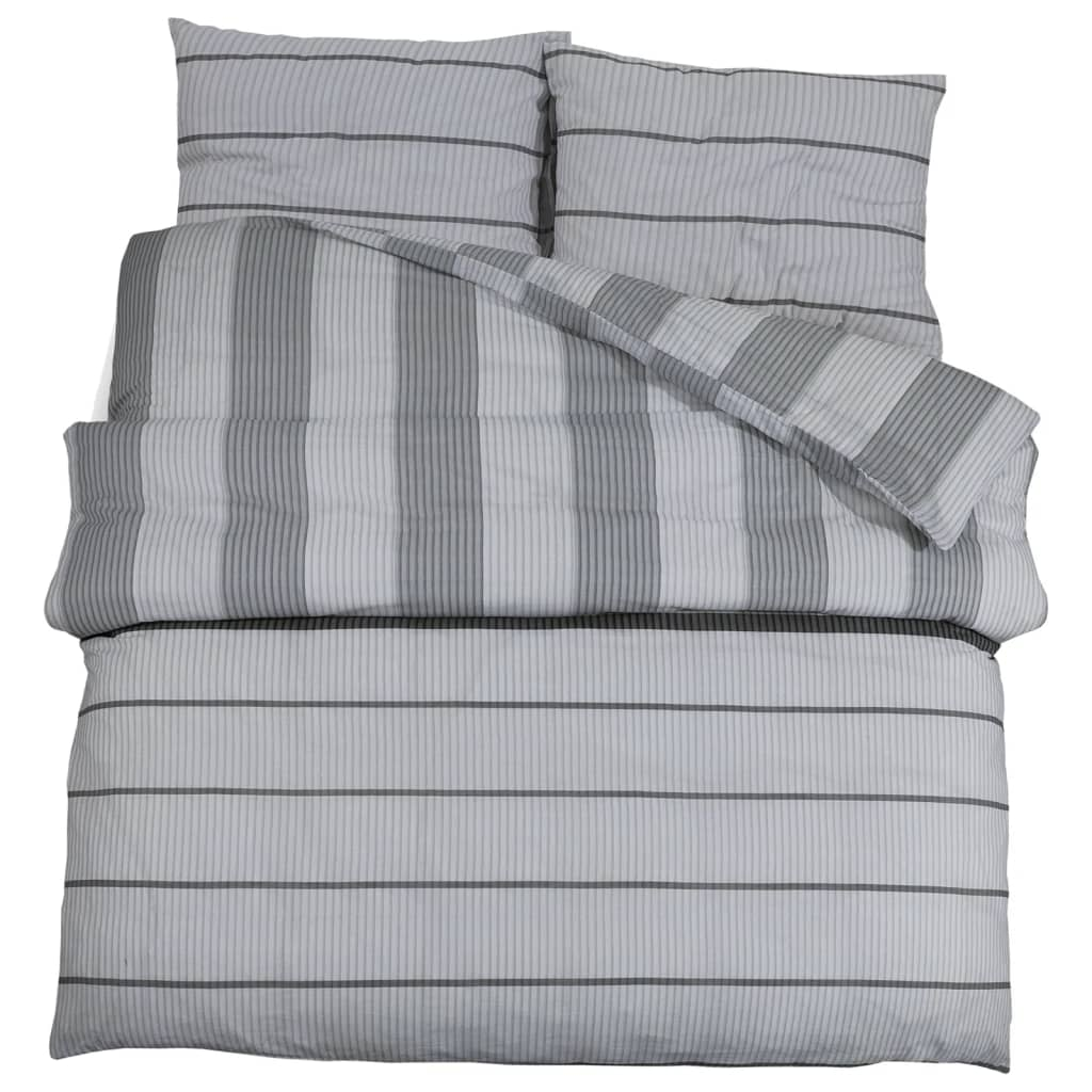 vidaXL Duvet Cover Set Grey 140x200 cm Cotton