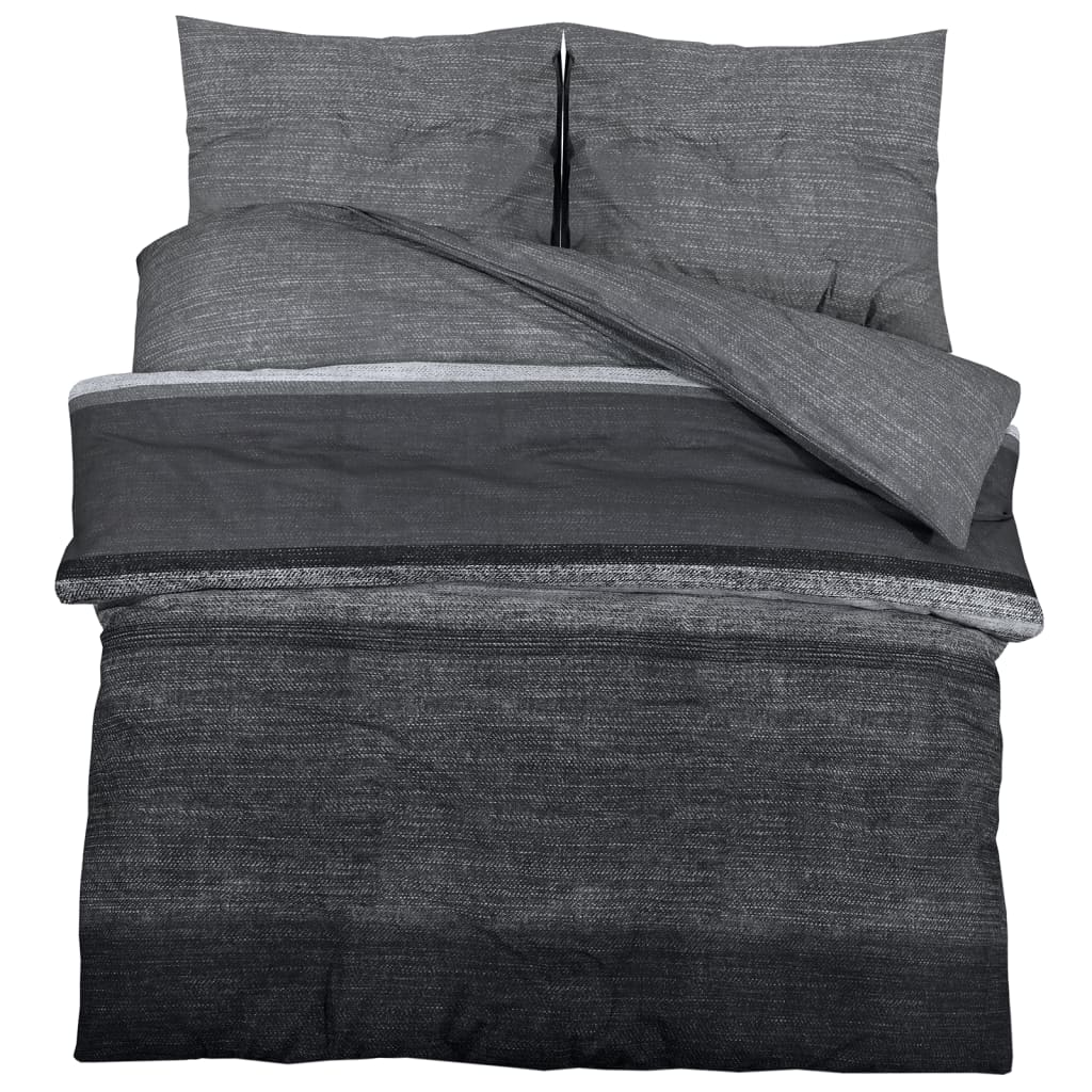 vidaXL Duvet Cover Set Dark Grey 260x220 cm Cotton