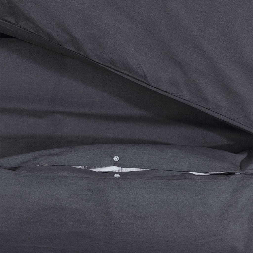 vidaXL Duvet Cover Set Black 155x220 cm Cotton