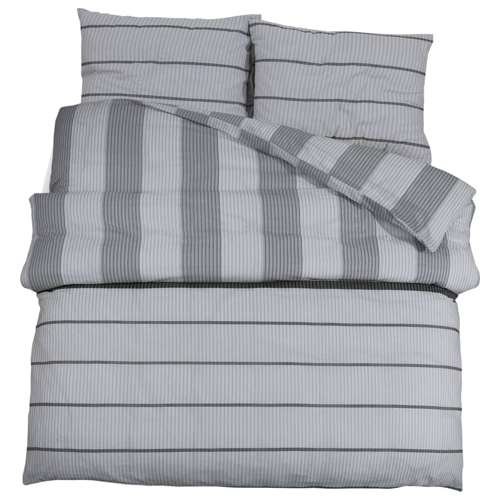 vidaXL Duvet Cover Set Grey 135x200 cm Cotton