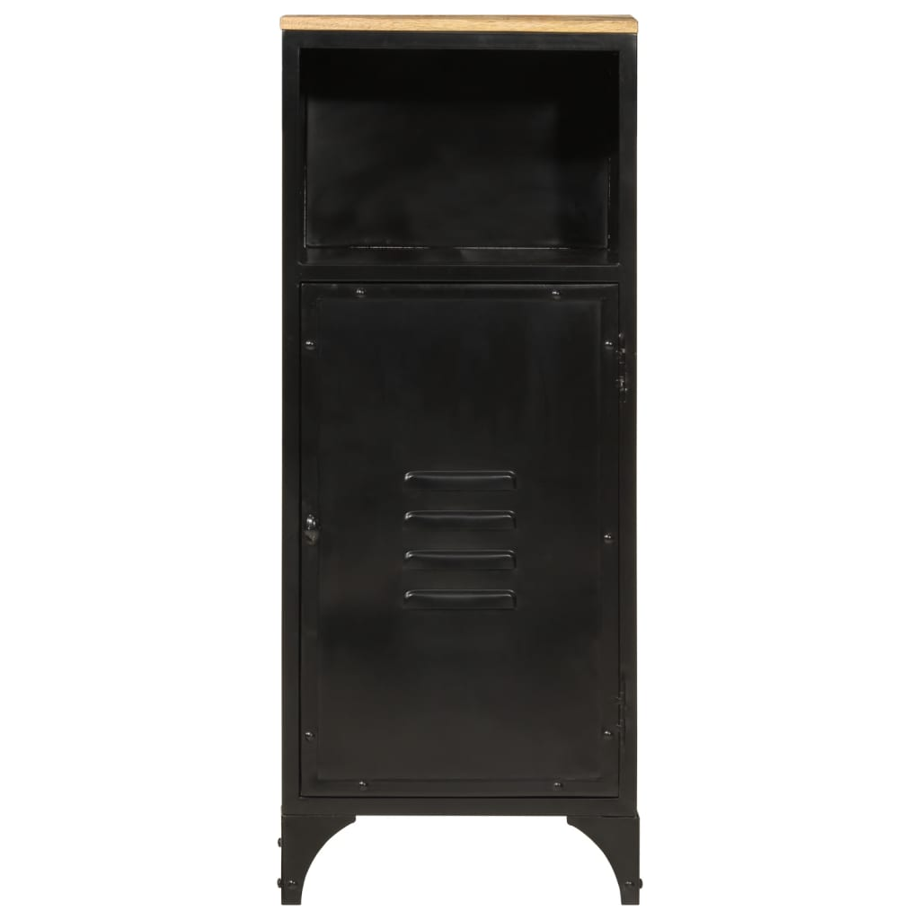 vidaXL Bathroom Cabinet 40x27x90 cm Iron and Solid Wood Mango