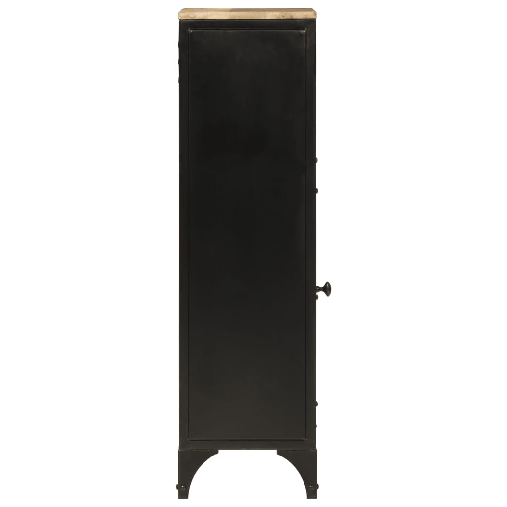 vidaXL Bathroom Cabinet 40x27x90 cm Iron and Solid Wood Mango