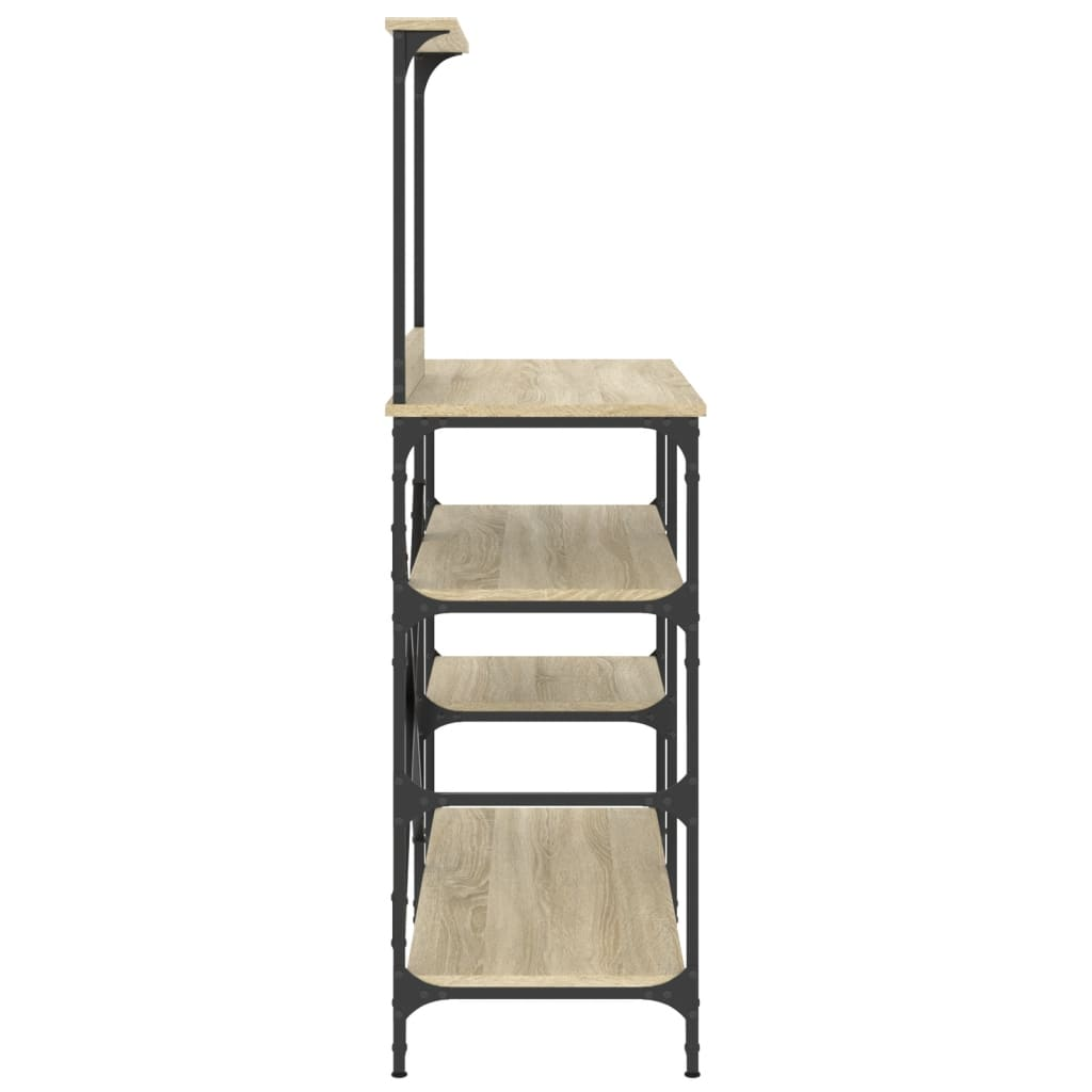 vidaXL Baker's Rack Sonoma Oak 90x40x132 cm Engineered Wood and Metal