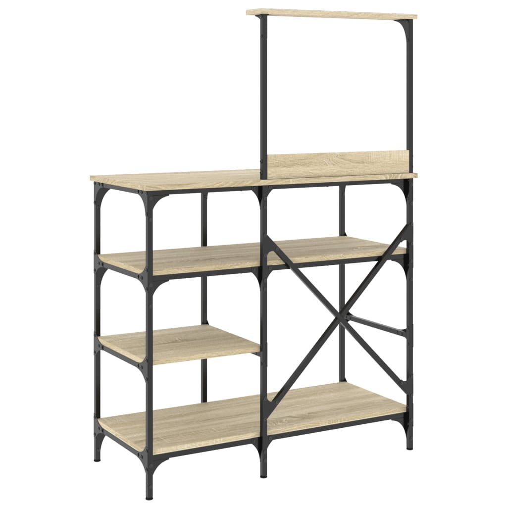 vidaXL Baker's Rack Sonoma Oak 90x40x132 cm Engineered Wood and Metal