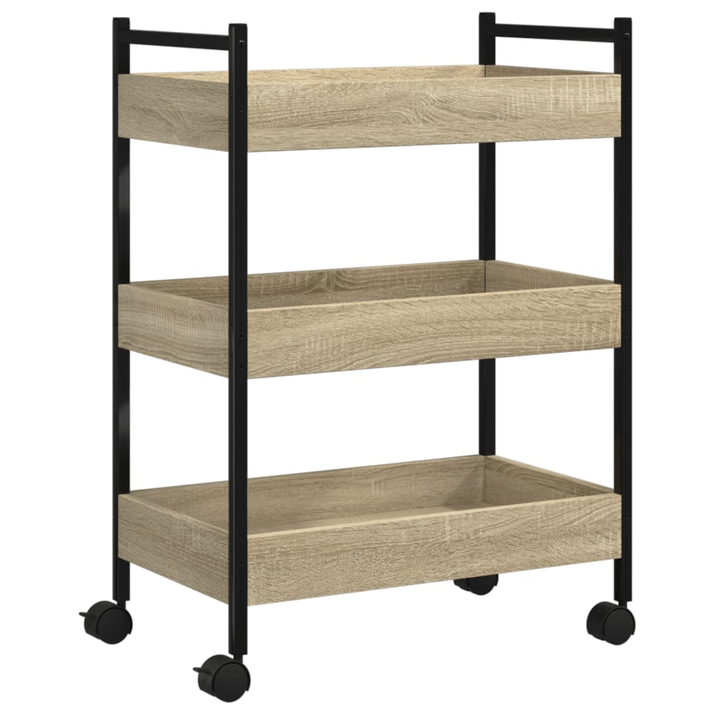 vidaXL Kitchen Trolley Sonoma Oak 50x30x70 cm Engineered Wood