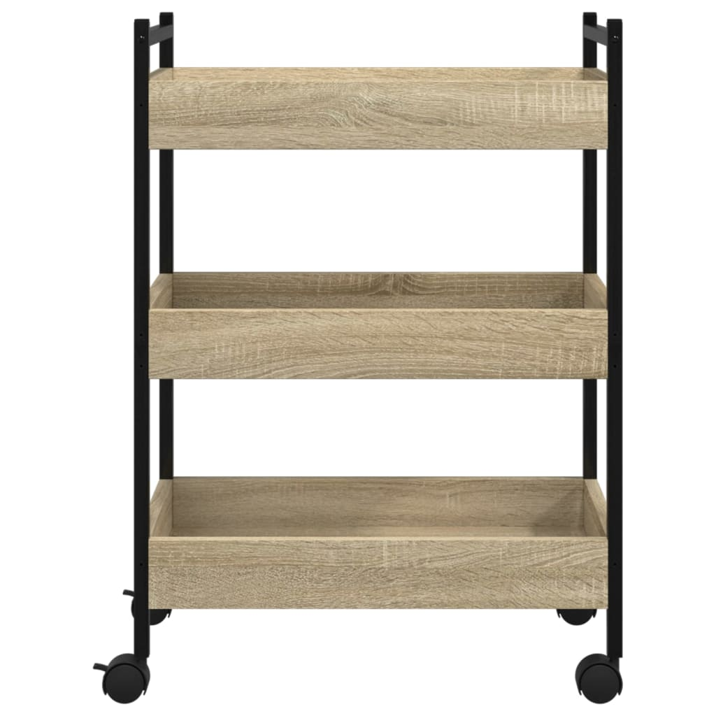 vidaXL Kitchen Trolley Sonoma Oak 50x30x70 cm Engineered Wood