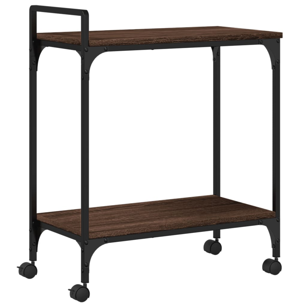 vidaXL Kitchen Trolley Brown Oak 60.5x31x72.5 cm Engineered Wood