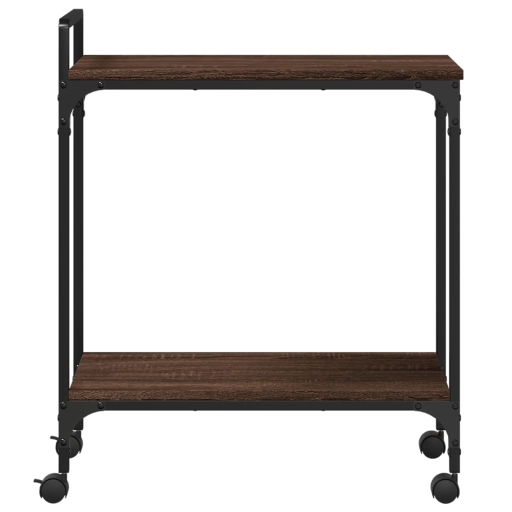 vidaXL Kitchen Trolley Brown Oak 60.5x31x72.5 cm Engineered Wood