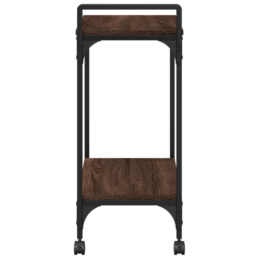 vidaXL Kitchen Trolley Brown Oak 60.5x31x72.5 cm Engineered Wood