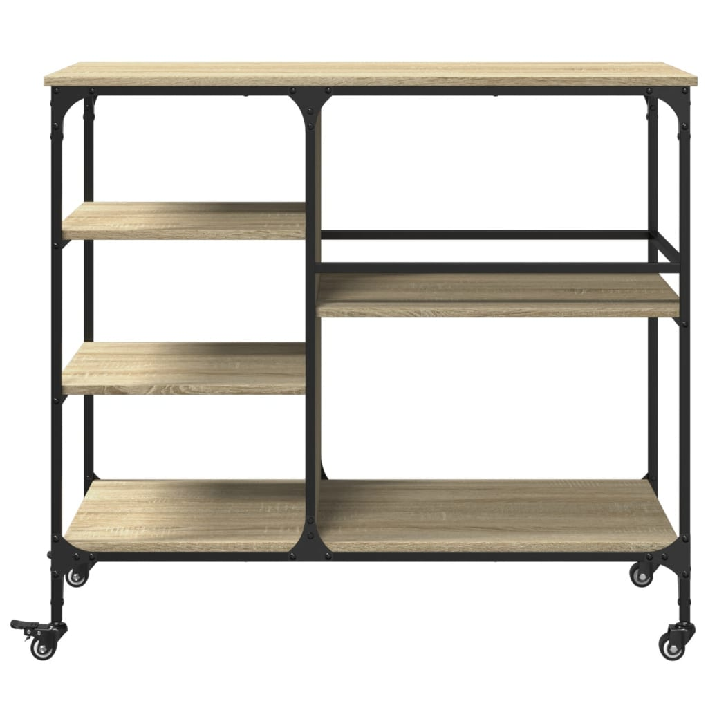 vidaXL Kitchen Trolley Sonoma Oak 100x45x89.5 cm Engineered Wood