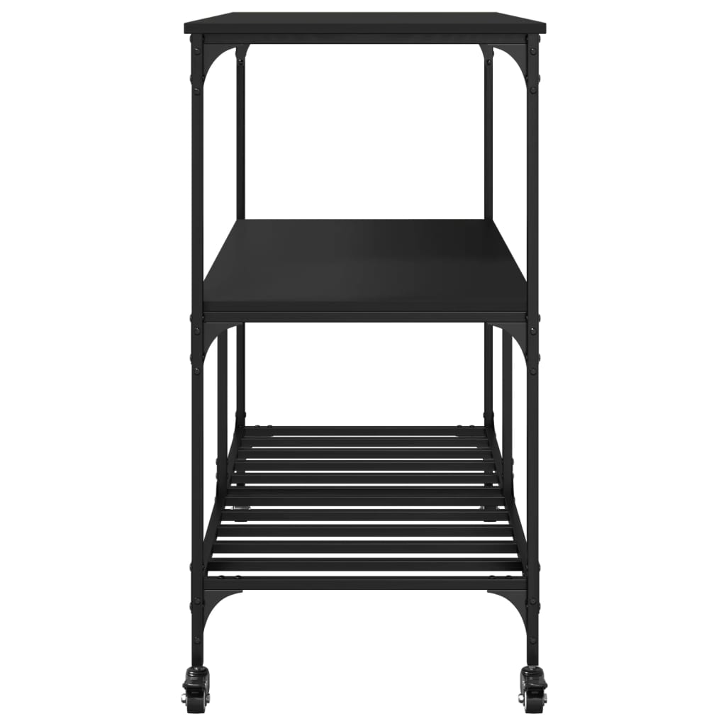 vidaXL Kitchen Trolley Black 100x50x95 cm Engineered Wood