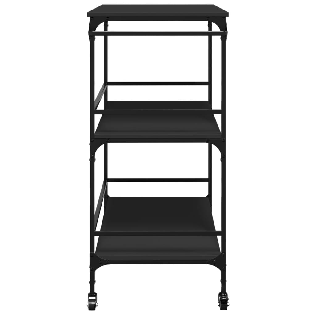 vidaXL Kitchen Trolley Black 100.5x50x105 cm Engineered Wood