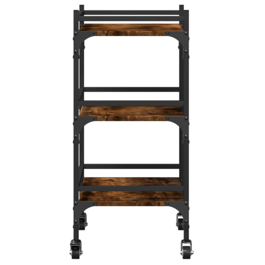 vidaXL Kitchen Trolley Smoked Oak 50x35x75.5 cm Engineered Wood