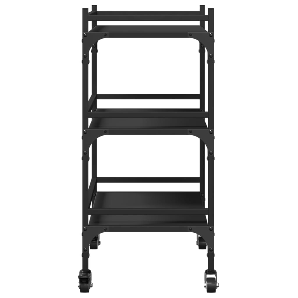 vidaXL Kitchen Trolley Black 50x35x75.5 cm Engineered Wood