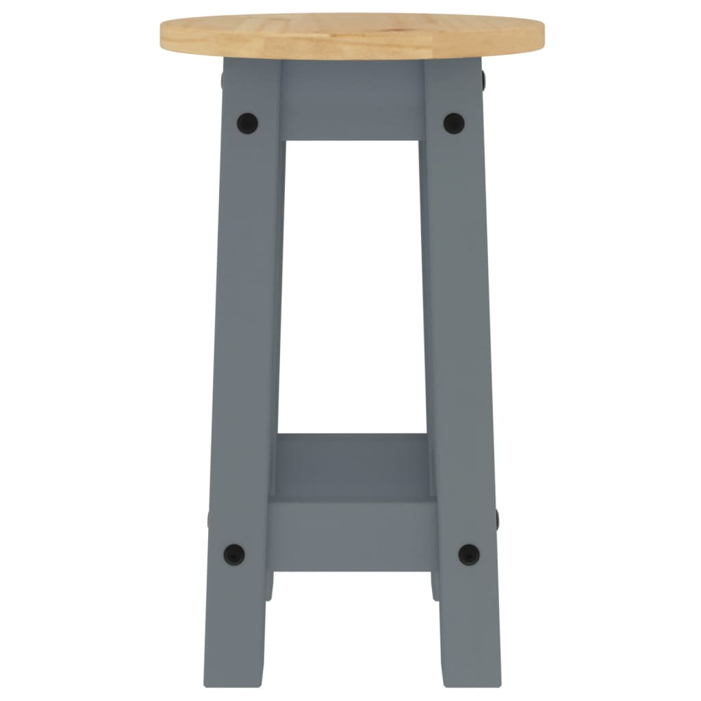 vidaXL Bar Stools 2 pcs Grey Solid Wood Pine