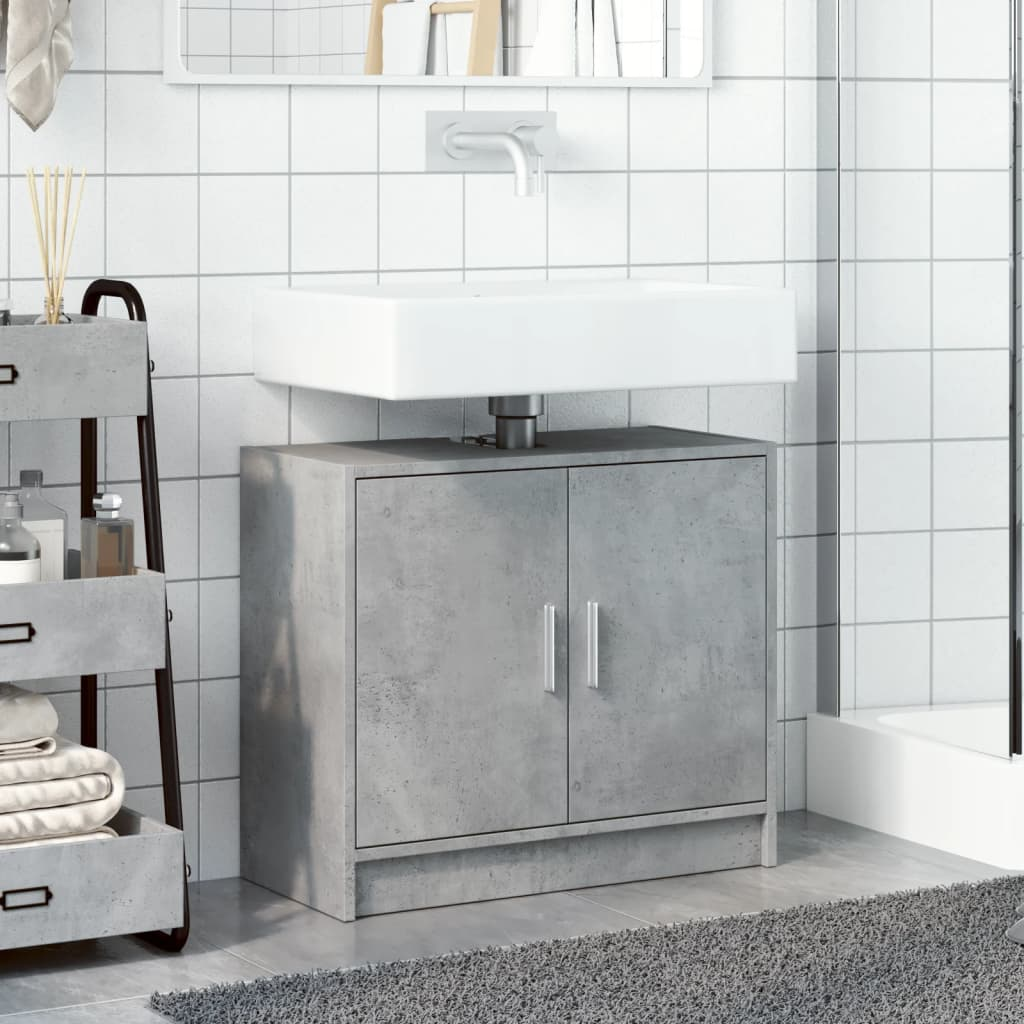 vidaXL Sink Cabinet Concrete Grey 63x29x55 cm Engineered Wood