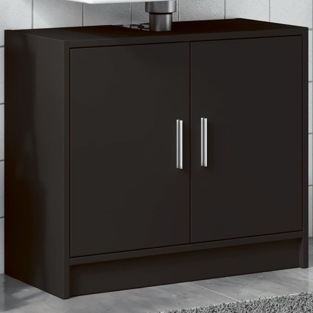 vidaXL Sink Cabinet Black 63x29x55 cm Engineered Wood