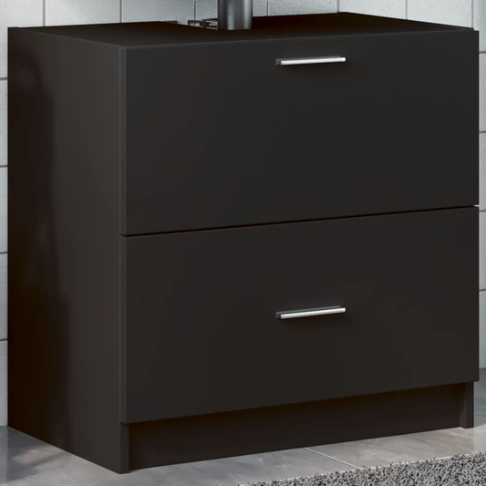 vidaXL Sink Cabinet Black 59x37x59 cm Engineered Wood