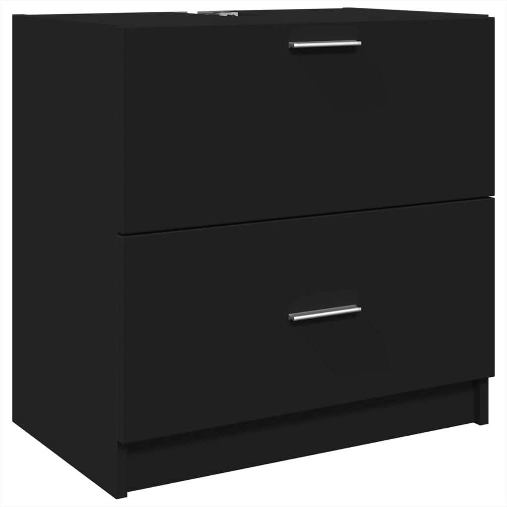 vidaXL Sink Cabinet Black 59x37x59 cm Engineered Wood