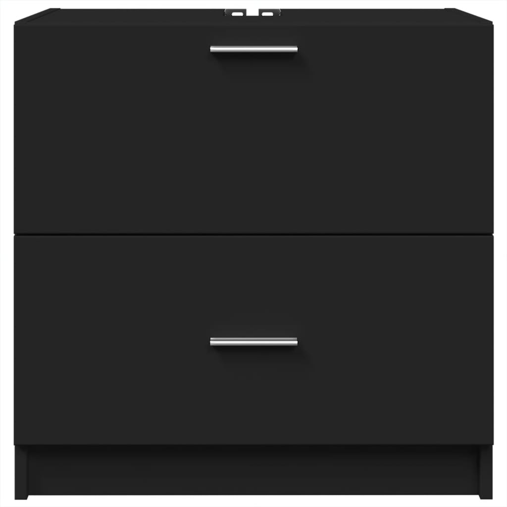 vidaXL Sink Cabinet Black 59x37x59 cm Engineered Wood