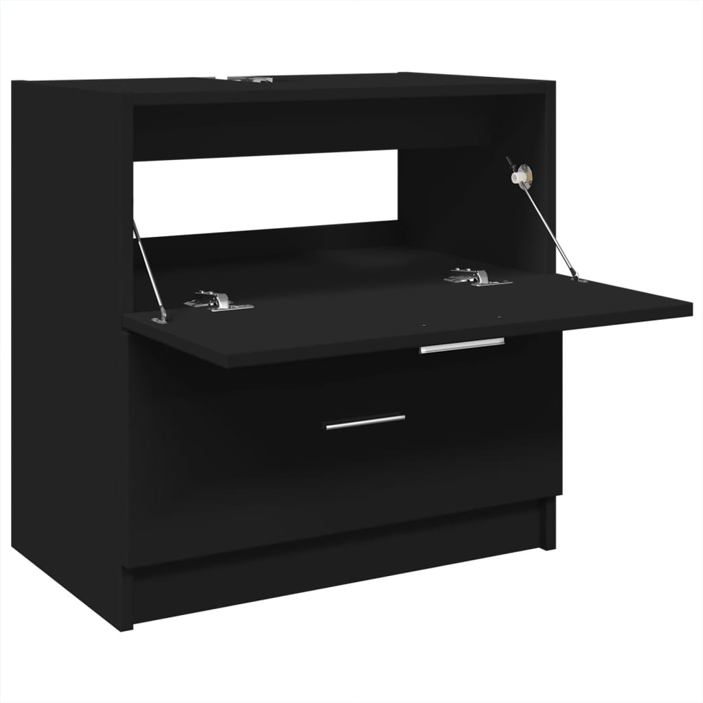 vidaXL Sink Cabinet Black 59x37x59 cm Engineered Wood