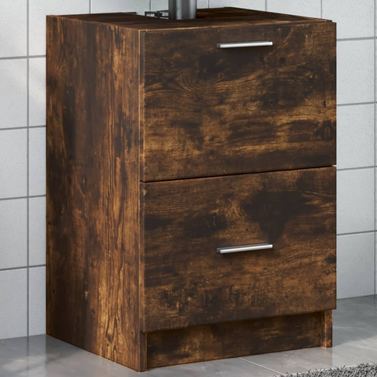 vidaXL Sink Cabinet Smoked Oak 40x37x59 cm Engineered Wood