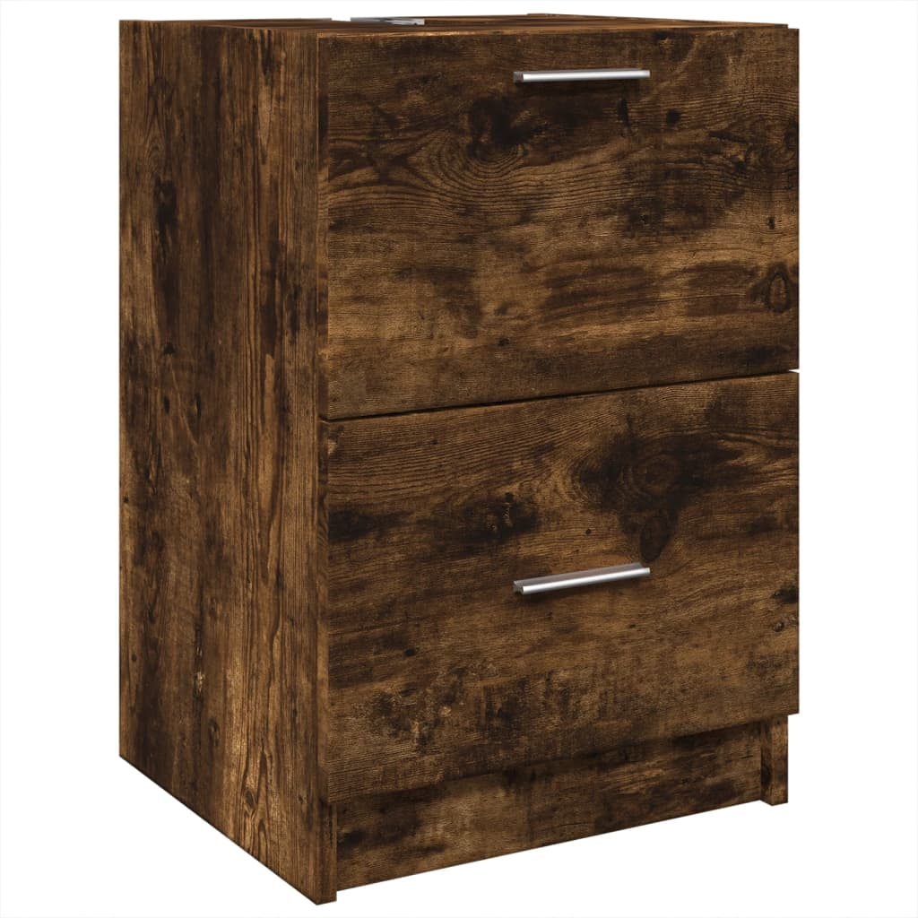 vidaXL Sink Cabinet Smoked Oak 40x37x59 cm Engineered Wood