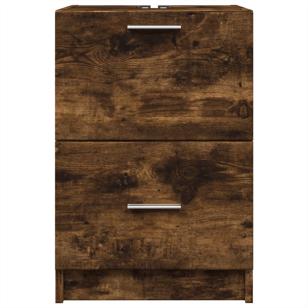 vidaXL Sink Cabinet Smoked Oak 40x37x59 cm Engineered Wood