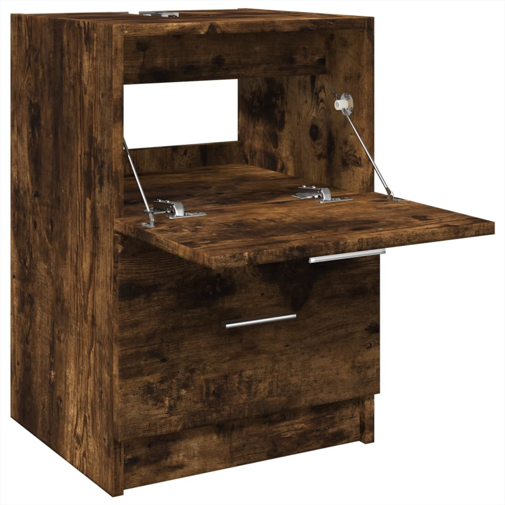 vidaXL Sink Cabinet Smoked Oak 40x37x59 cm Engineered Wood