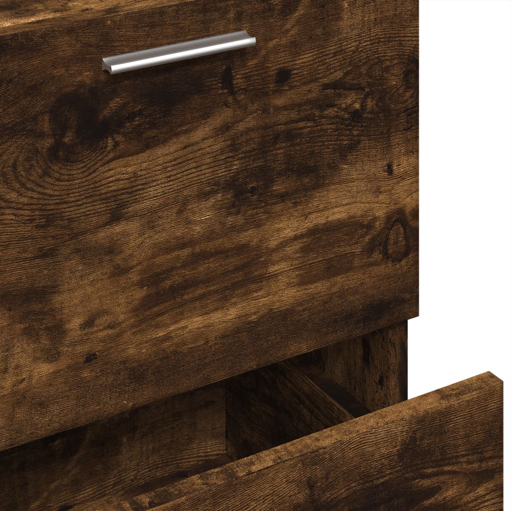 vidaXL Sink Cabinet Smoked Oak 40x37x59 cm Engineered Wood