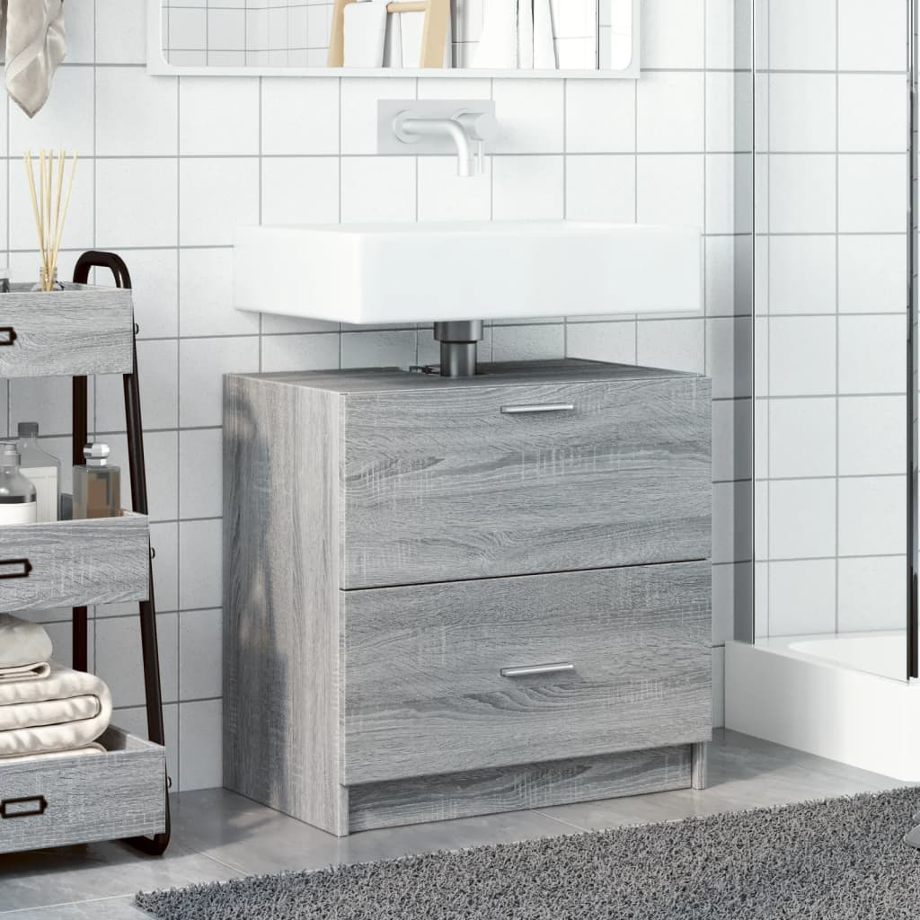 vidaXL Sink Cabinet Grey Sonoma 59x37x59 cm Engineered Wood