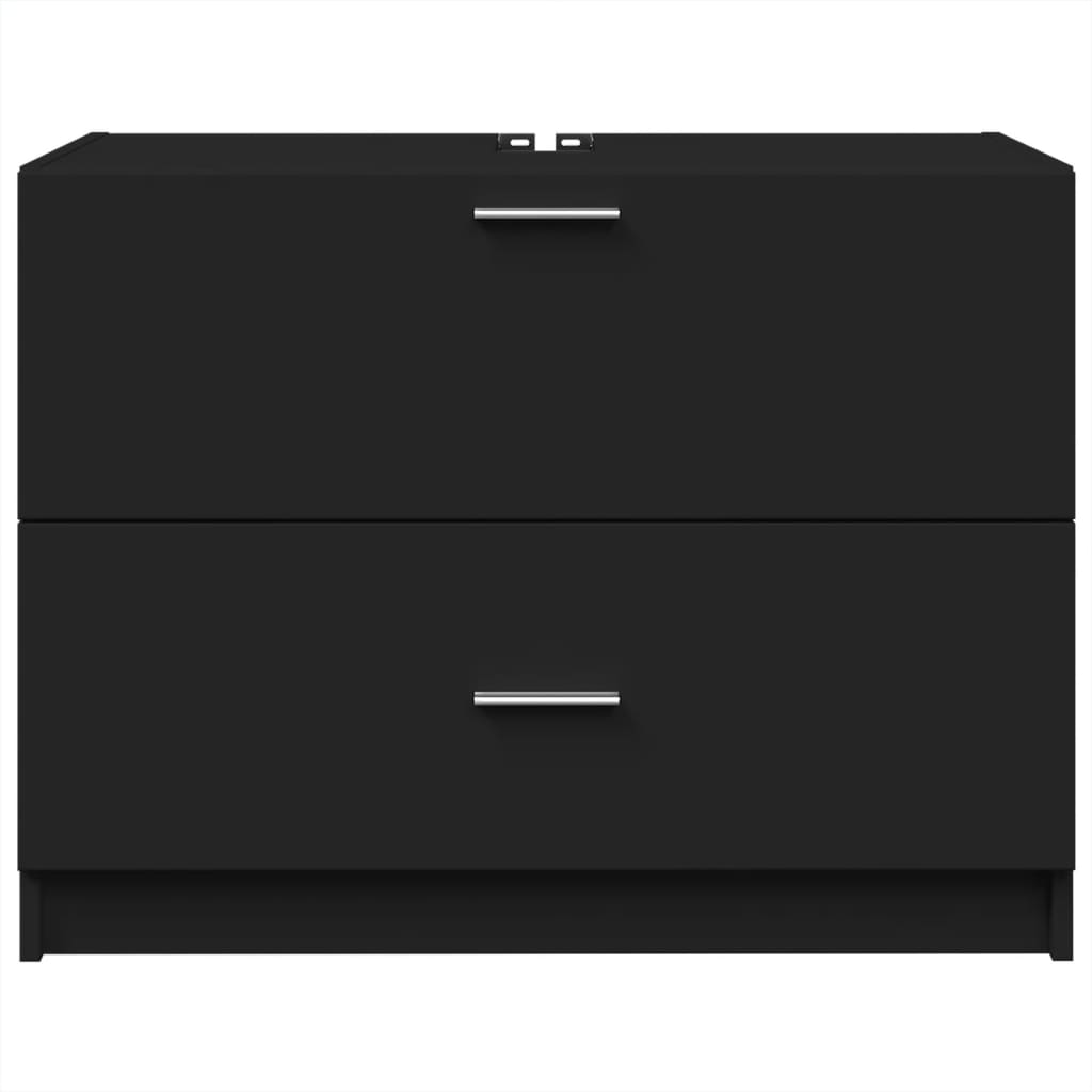 vidaXL Sink Cabinet Black 78x37x59 cm Engineered Wood