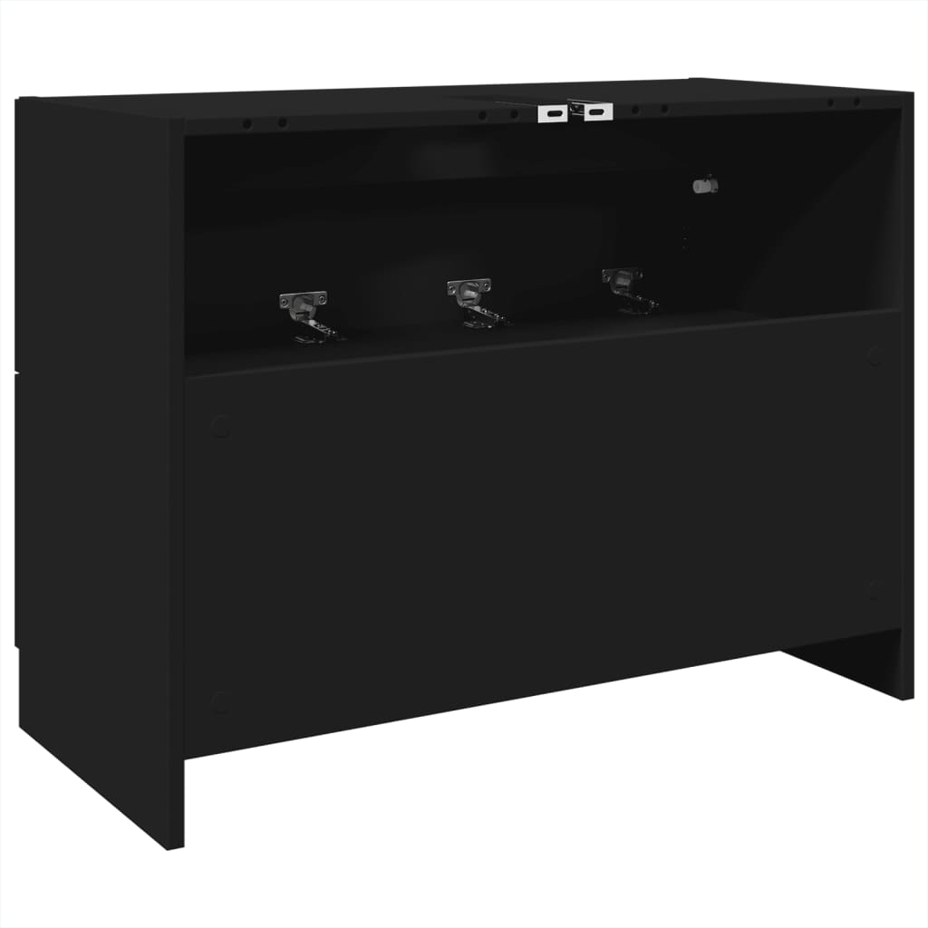 vidaXL Sink Cabinet Black 78x37x59 cm Engineered Wood