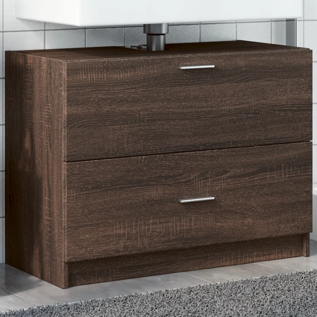 vidaXL Sink Cabinet Brown Oak 78x37x59 cm Engineered Wood