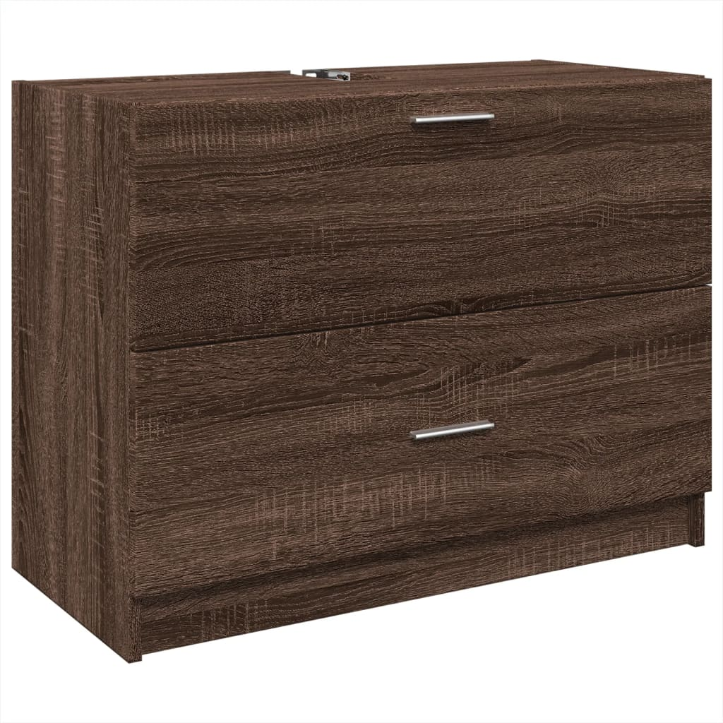 vidaXL Sink Cabinet Brown Oak 78x37x59 cm Engineered Wood