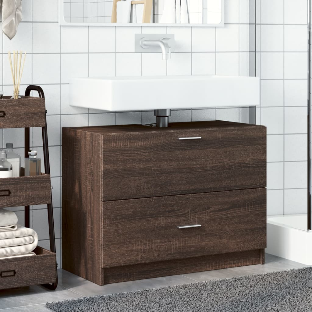 vidaXL Sink Cabinet Brown Oak 78x37x59 cm Engineered Wood